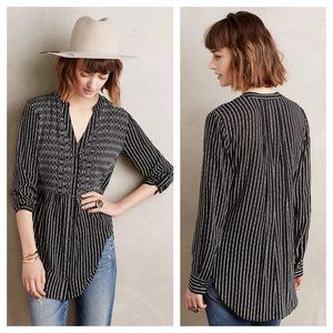 Anthropologie Maeve Calia Tunic Black White Pattern Size 2